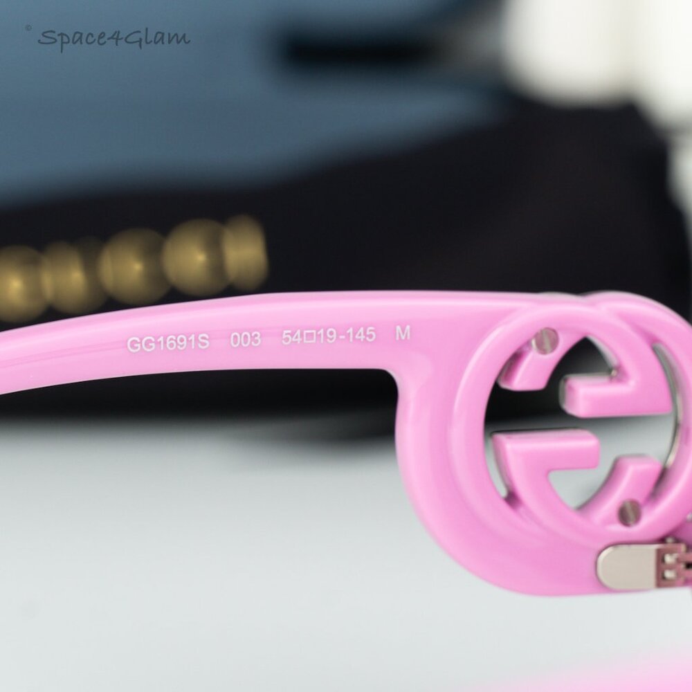 BRAND NEW Gucci GG1691S 003 Pink Mirror Women Oval Sunglasses GG 1691S - Picture 4 of 7